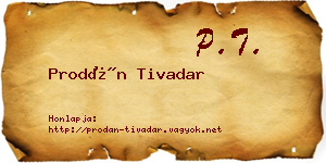 Prodán Tivadar névjegykártya
